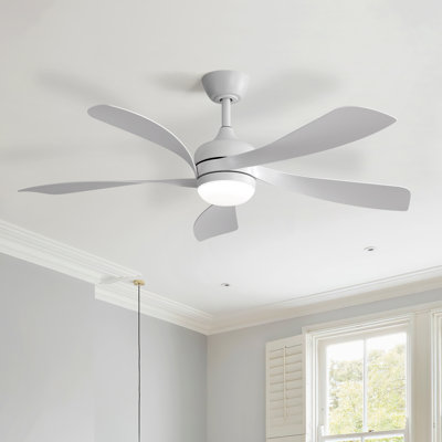 Smart Flush Mount Ceiling Fan with Light, Remote Control, DC Motor