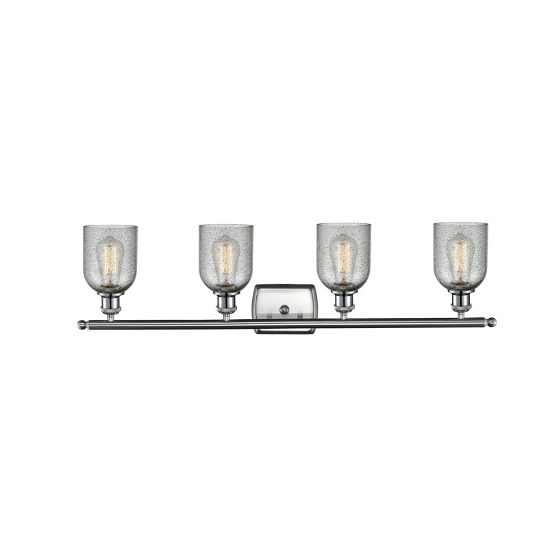 Éclairage de salle de bain à intensité variable 4 lumières Vella, Nickel satiné brossé, Ampoule DEL 6 watts Vinage