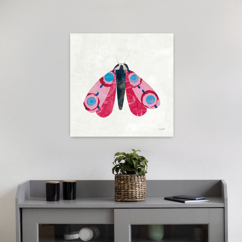 Collage insectes I, papillon contemporain, H 18 po x l 18 po