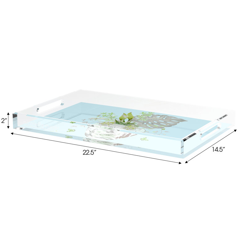 Monkey Large Jungle Acrylic Rectangle Decorative Tray, Bedford, 22.5"W x 14.5"D x 2"H