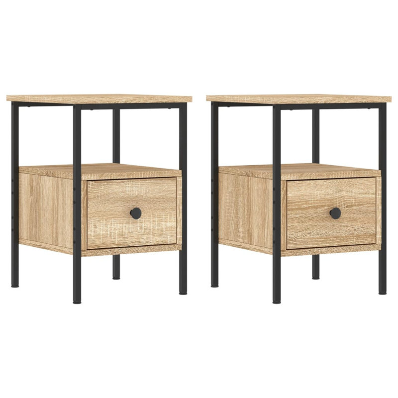 Montclaire Bedside Cabinets 2 pcs 34x36x50 cm Engineered Wood, Sonoma Oak, Set of 2