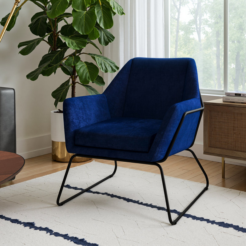 Fauteuil Geraci, 100 % polyester bleu marine