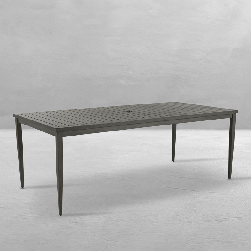 Brookings Wrought Aluminum Dining Table, Slate Gray