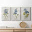 Blue Linen Geranium - ensemble de 3 reproductions sur toiles tendues-205322851