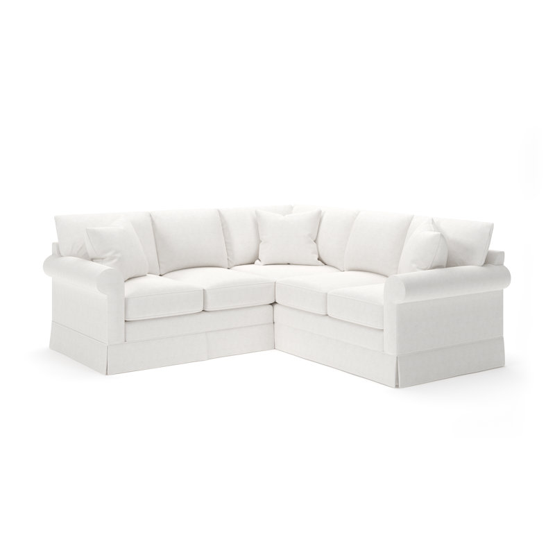 Friedman Upholstered L-Shaped Sectional Symmetrical, Nomad Snow Crypton® Chenille