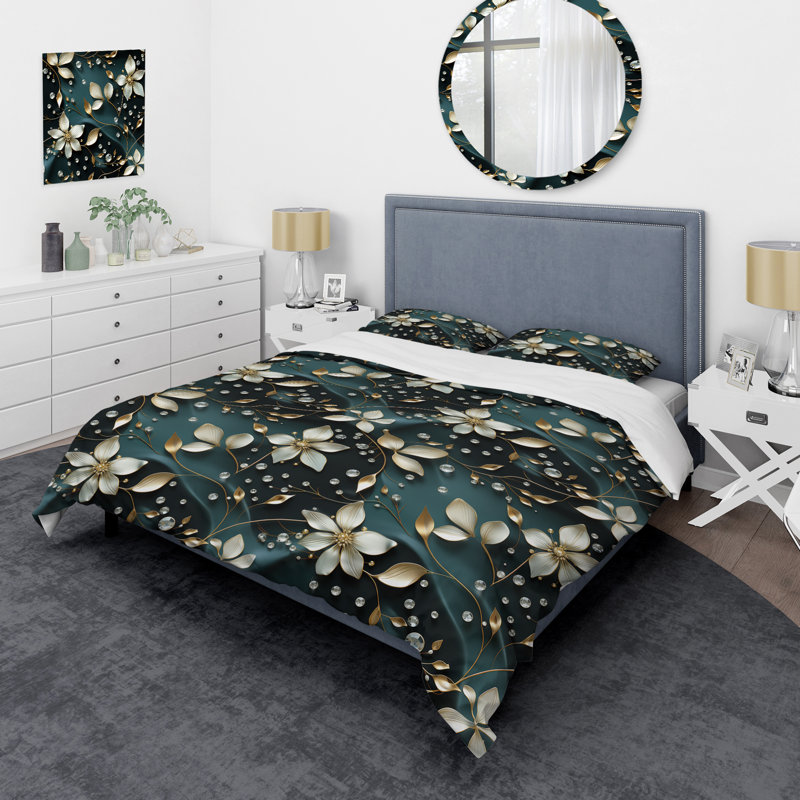 Ensemble de housse de couette Black Crystal Glamour Brilliance II - Glam, Housse de couette pour très grand lit et 2 très