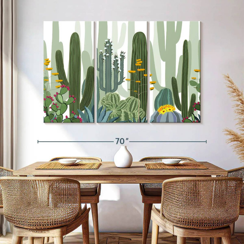 Harnek Desert Cactus Pattern, 42" H x 65" W