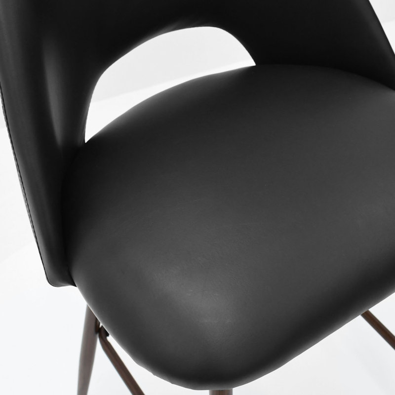 Tabouret de comptoir rembourré H 26 po Berneta, Noir, 2