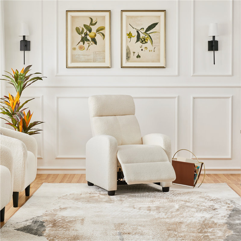 Arvonio Upholstered Recliner, Ivory