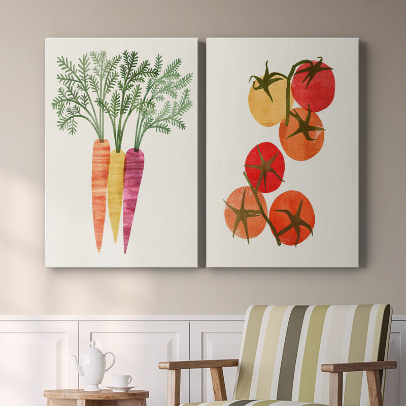 Organic Veg III - Toile tendue avec châssis de qualité supérieure - Prêt à accrocher, H 18 po x l 12 po
