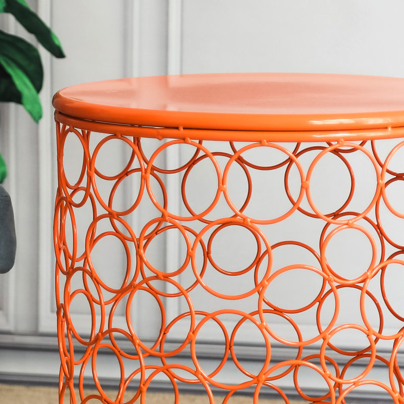 Tabouret d'appoint Quisenberry, Rouge / orange