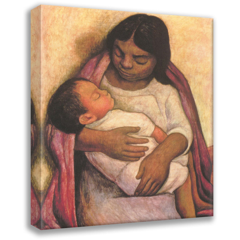 Toile tendue avec châssis Delfina and Dimas par Diego Rivera, H 18 po x l 13 po