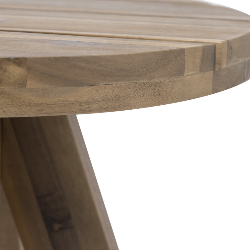 Table d'appoint d'extérieur en bois d'acacia Fenton, Gris chaleureux