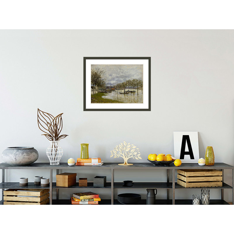 «The Flood on the Road to Saint-Germain» par Alfred Sisley, impression giclée sur cadre, H 23,5 po x l 29,27 po