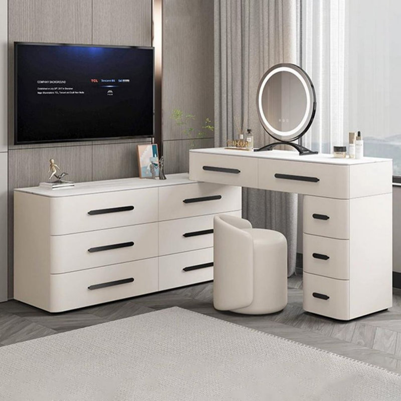 Makeup Vanity with Light mirror,11 drawers,1 chair