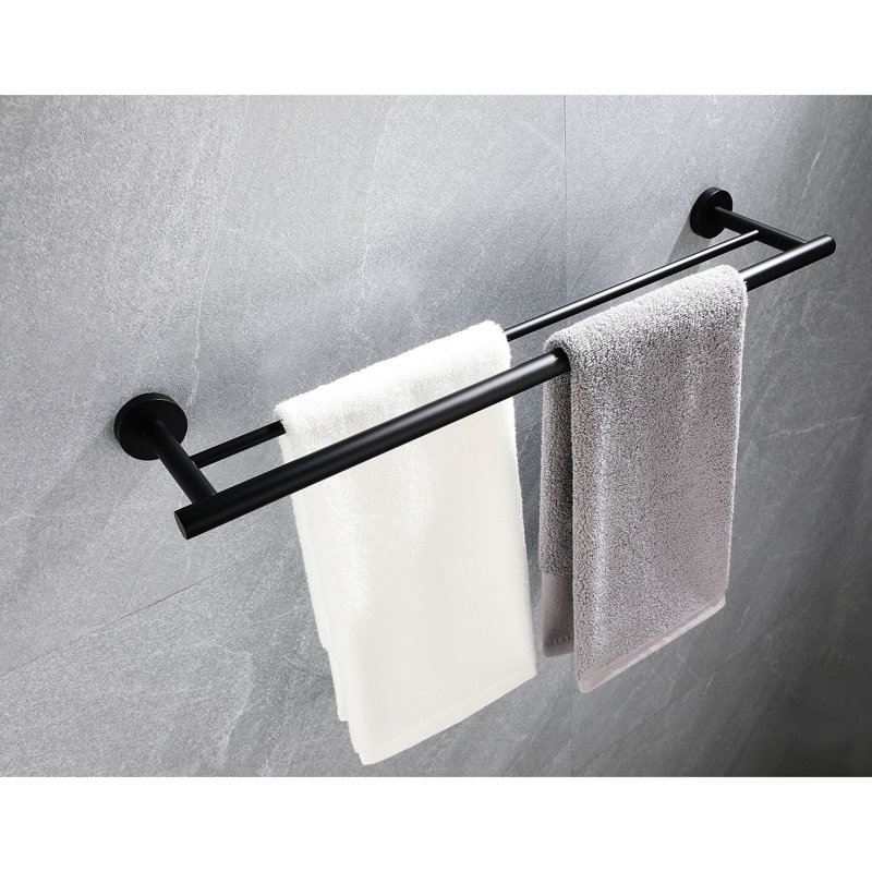 Barre à serviettes moderne 23,6 po à fixer au mur - finition, rangement pour chambre à coucher, salon, Noir mat