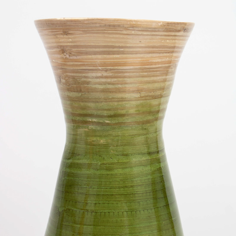 Vase de plancher en bambou, Vert, H 9 po x l 9 po x P 9 po