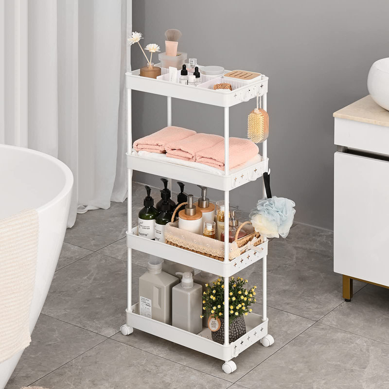 Puck 87.5cm H x 39cm W Utility Cart with Wheels, White