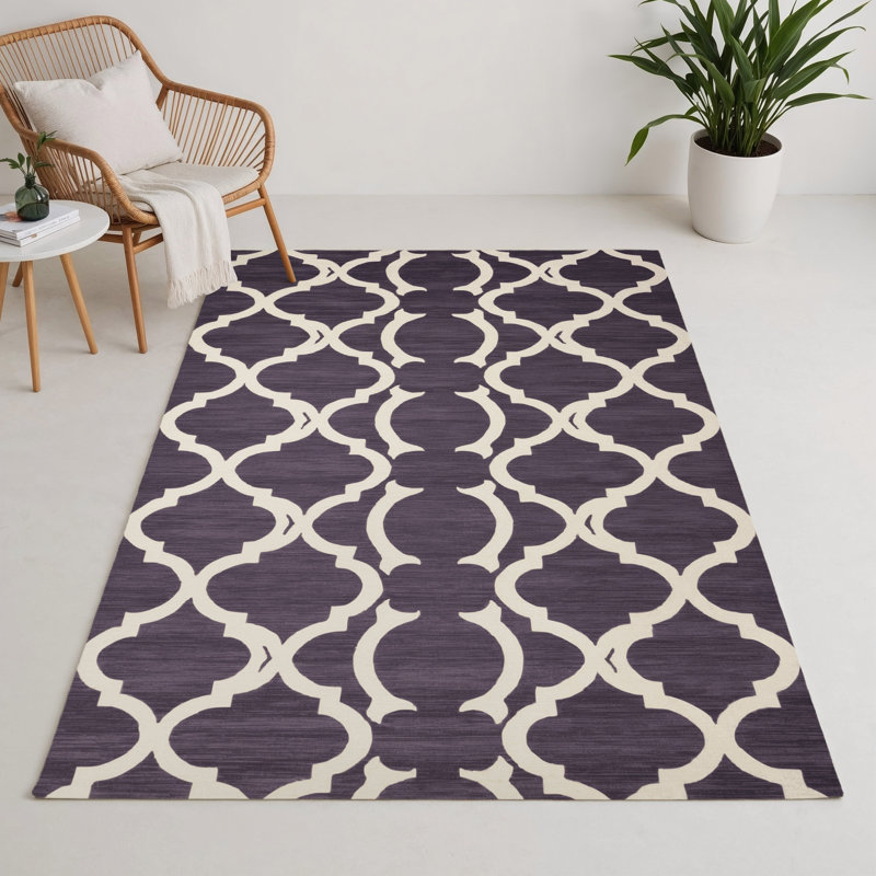 Tapis mauve intérieur et extérieur Trellis, Rectangulaire 3 pi x 5 pi