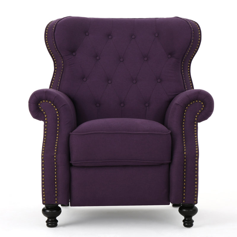 Lothrop Recliner, Plum Microfiber