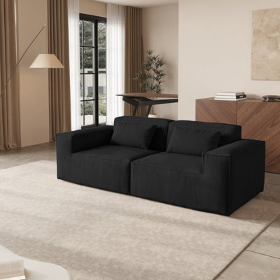 Canapé modulaire 2 places Urban Plus avec revêtement en velours Cloud