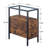 Set of 2 Brown Narrow End Tables with Drawers and Open Shelf, Modern Industrial Nightstands with Storage for Bedroom, Sofa Side or Small Spaces-1257649588-1313099166