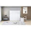 Grand lit escamotable mural avec bureau, tablettes de rangement et grandes armoires, blanc (ANCIEN SKU: N820S10034K)