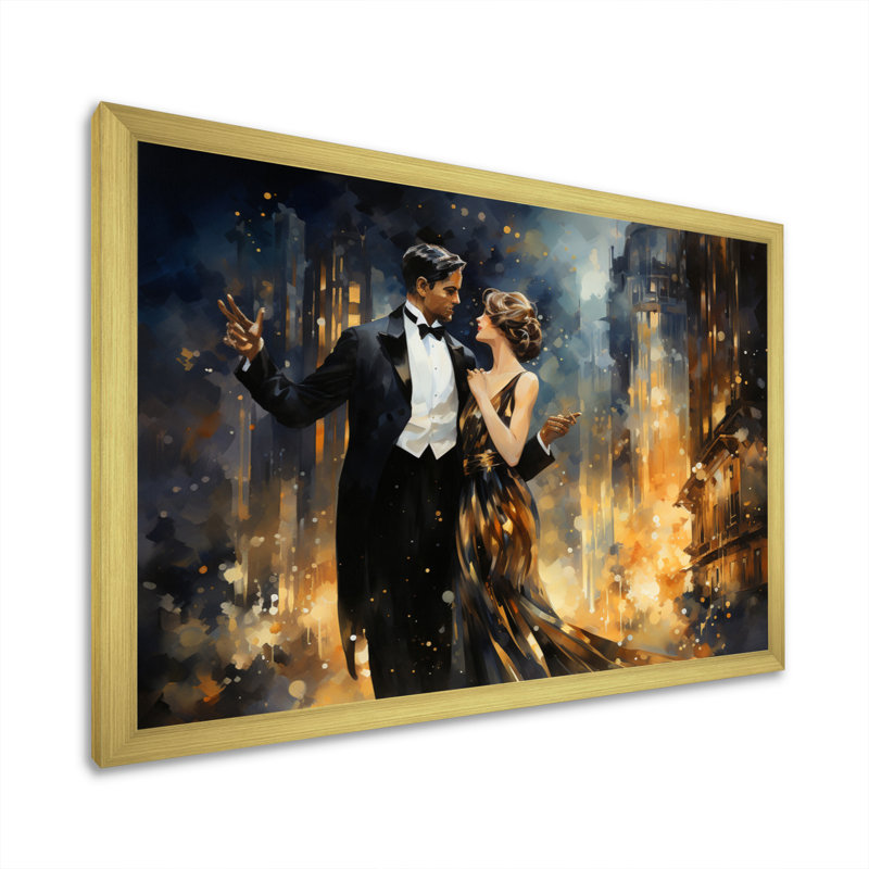 The Roaring Twenties Gilded In Paris sur impression sur toile, H 34 po x l 44 po x P 1,5 po, Encadrement doré
