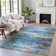 Machine Washable Indoor/Outdoor Xhevrie Blue Rug
