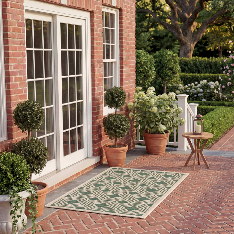 Arneshia Geometric Indoor/Outdoor Area Rug, Rectangle 2' x 3'7"