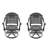 3-Piece Cast Aluminum Patio Dining Set, Round Table with Umbrella Hole & 2 Blue Cushioned Chairs-860362113