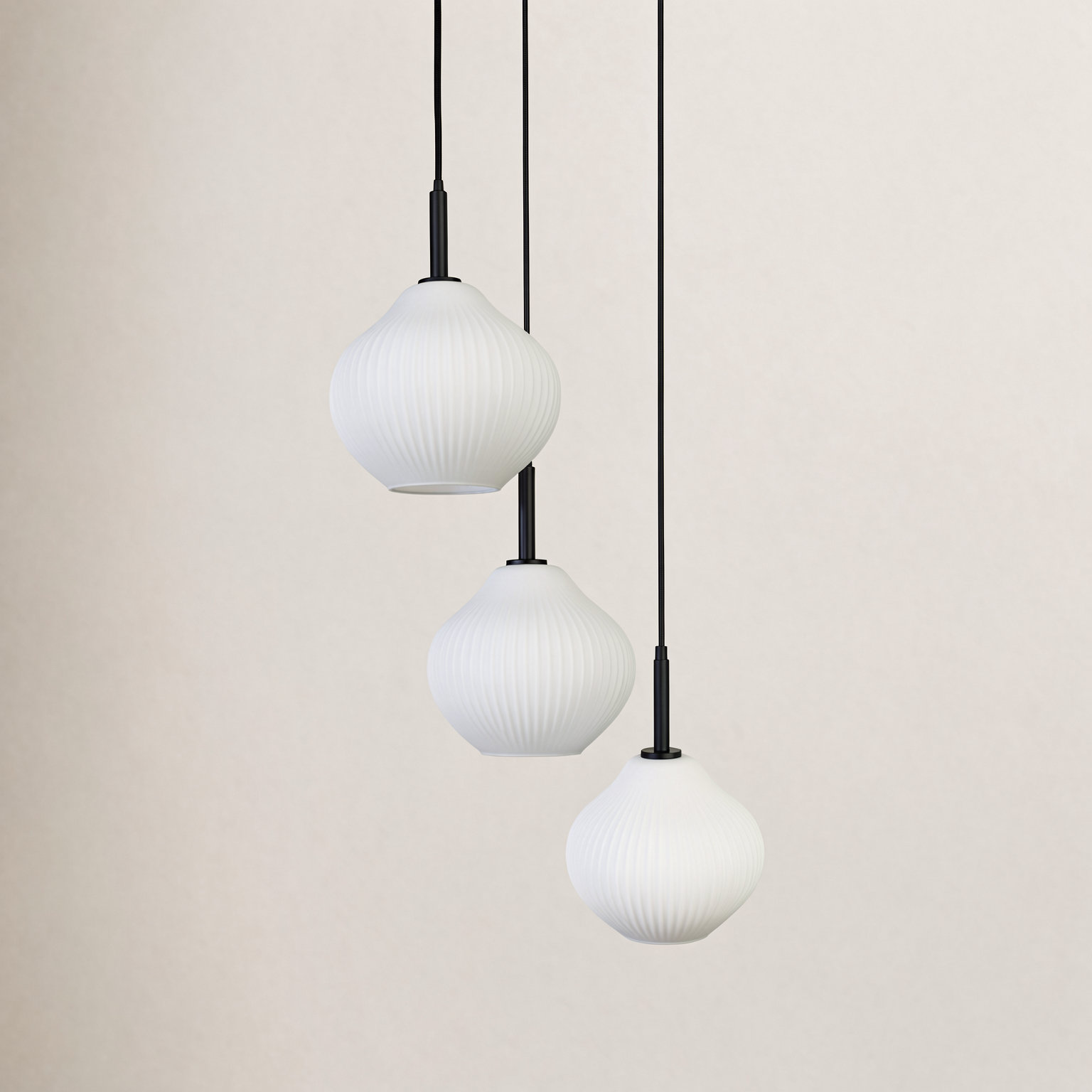 Jonny 23" W 3-Light Cluster Pendant Light, Black