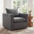 Louretha 34" Wide Fabric Upholstered Swivel Armchair-737833904