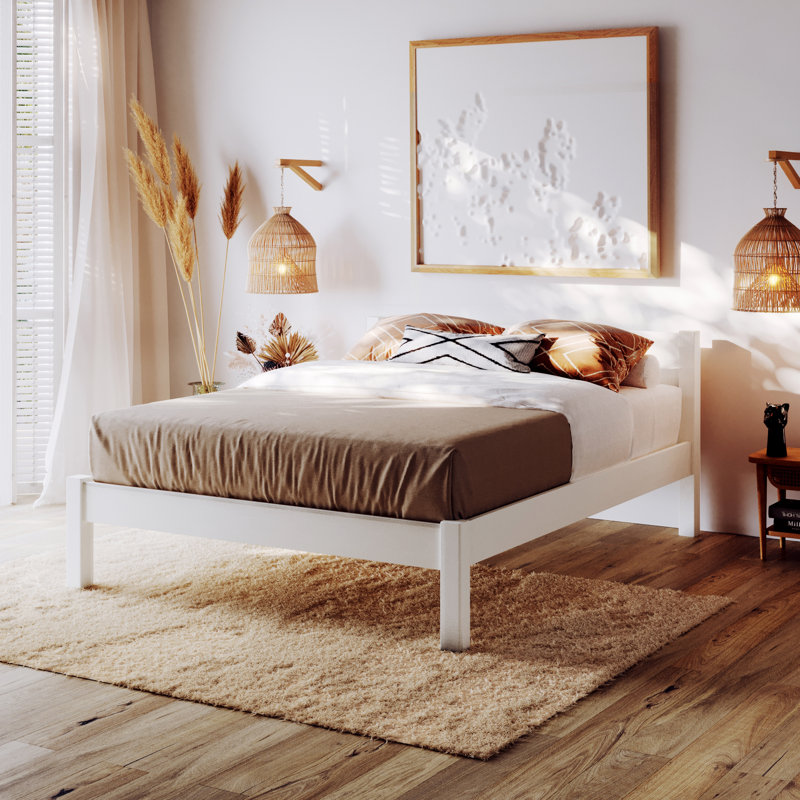 Alessio Solid Wood Bed, Single (3'), White
