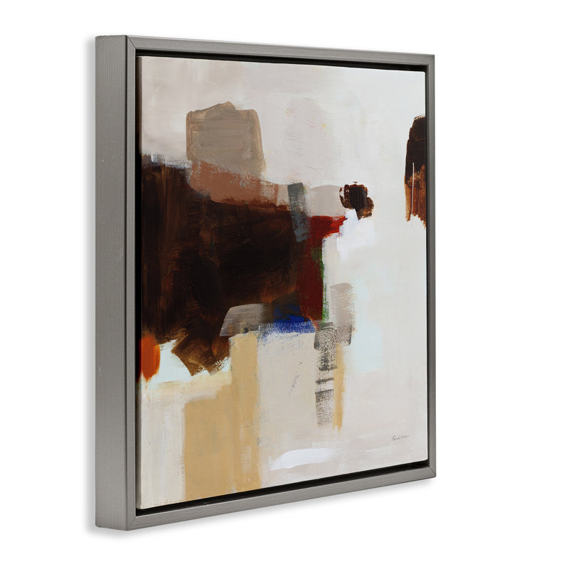 «American Rust Abstraction», art mural encadré par Pamela Munger, Cadre flottant gris lustré, H 25 po x l 25 po