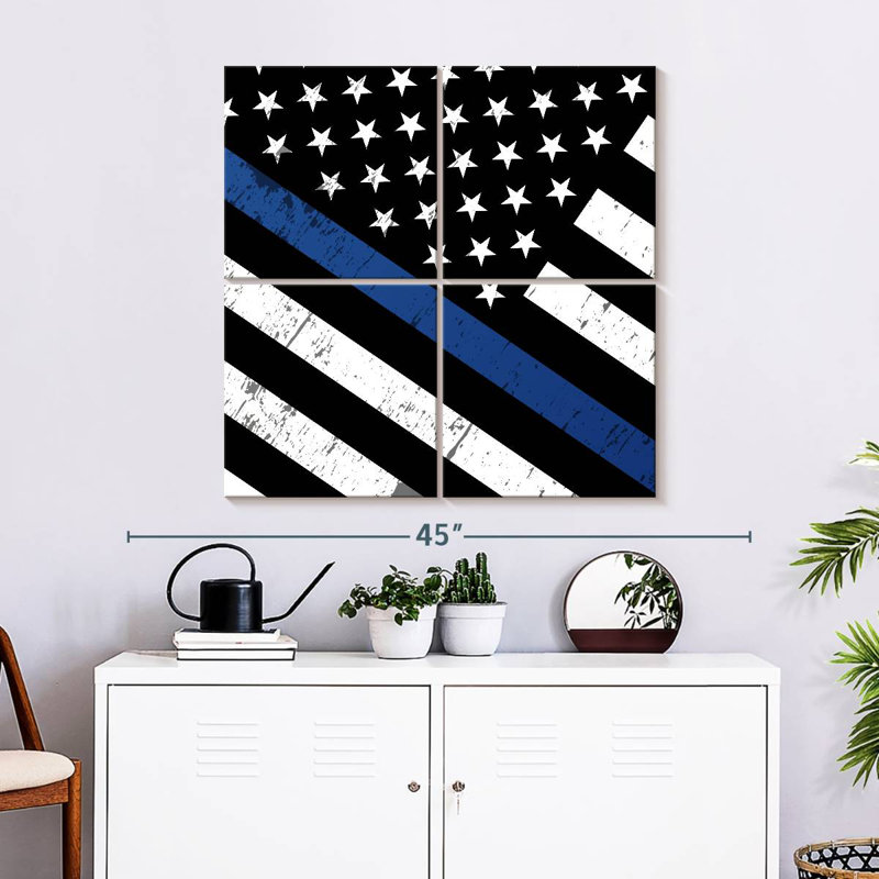 Borges USA Police Support Flag, 32" H x 32" W
