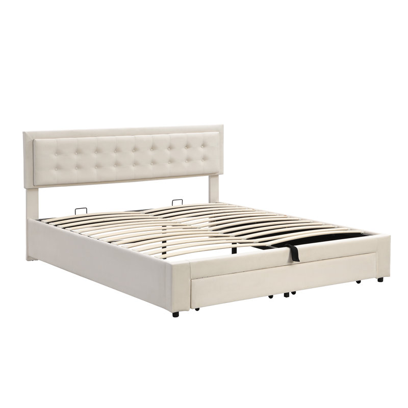 Tymvou Upholstered EU Kingsize - 160 X 200 Cm Bed, Super King (6'), Beige