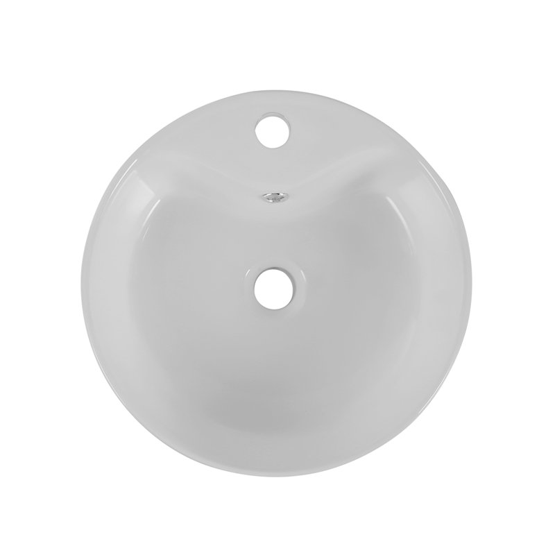 Lavabo de salle de bain rond en céramique 16 po