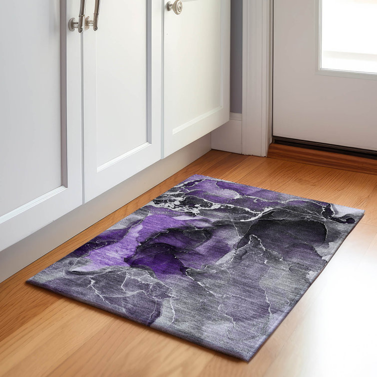 Premium Machine Washable Cerrito AMF503 Purple Rug