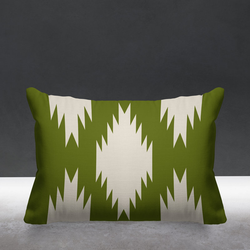 Coussin intérieur / extérieur Yuma Southwestern, Chartreuse