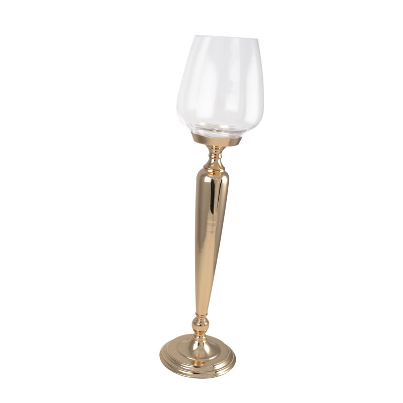 Glass Floor Hurricane, 79cm H x 20cm W x 20cm D