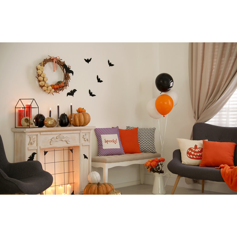 Coussin Halloween, 16 po x 16 po, Orchidée