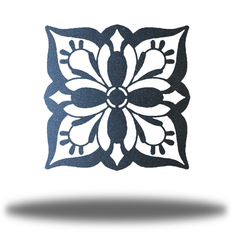 Décoration murale mandala Blossom, Noir, H 24 po x l 24 po x P 0,06 po