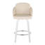 Tabourets de comptoir pivotants à hauteur fixe avec similicuir et repose-pieds chromés, parfaits pour les cuisines et les bars modernes - ensemble de 2-1090595632-1090595637