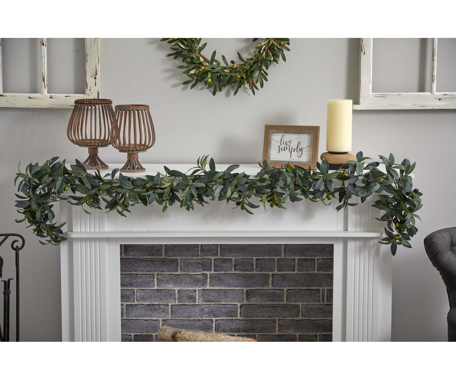 6'' in. Faux Olive Garland