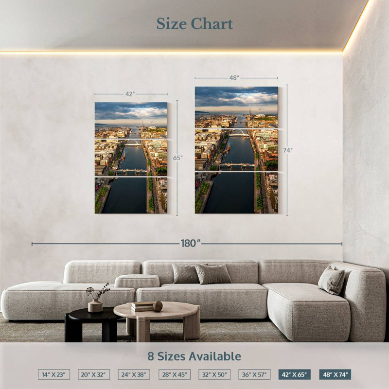 Dublin Docklands Aerial View, 74" H x 48" W