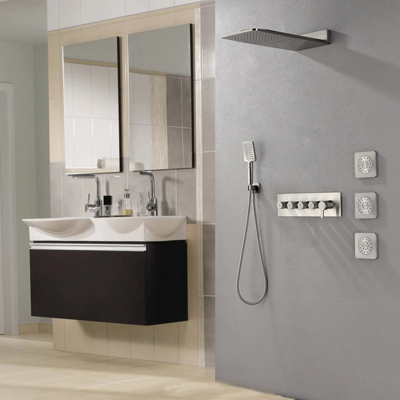 All-In-One Kit with Rough in-Valve,  Brushed Nickel