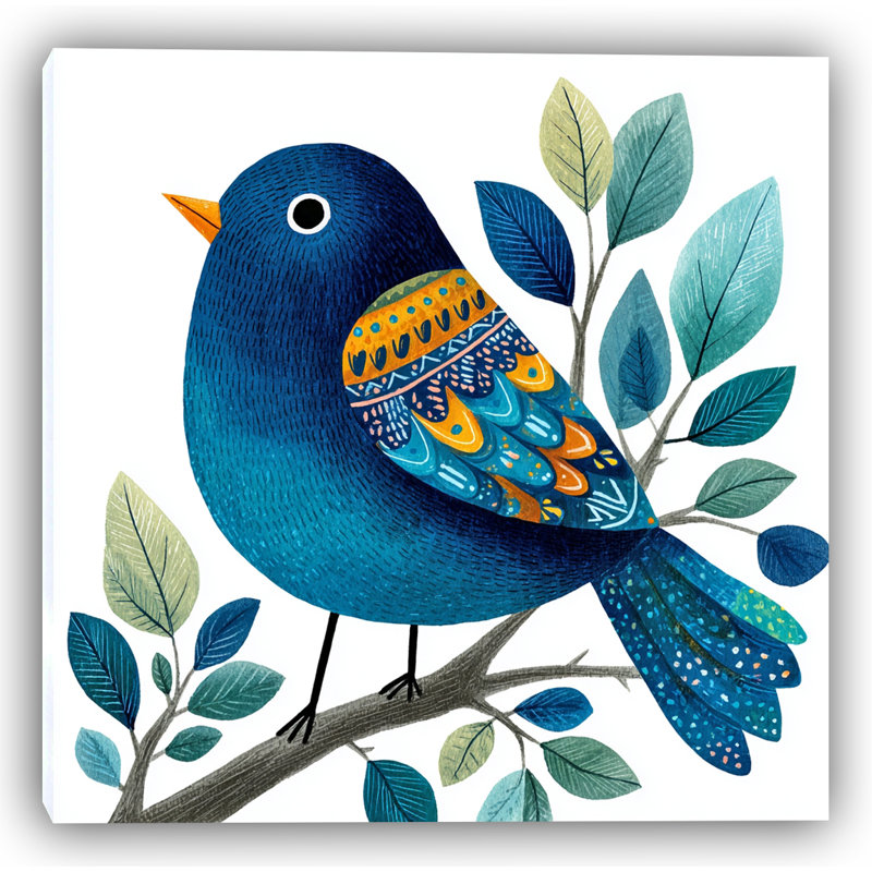 «Bluebird Harmony» - art mural toile fantaisiste