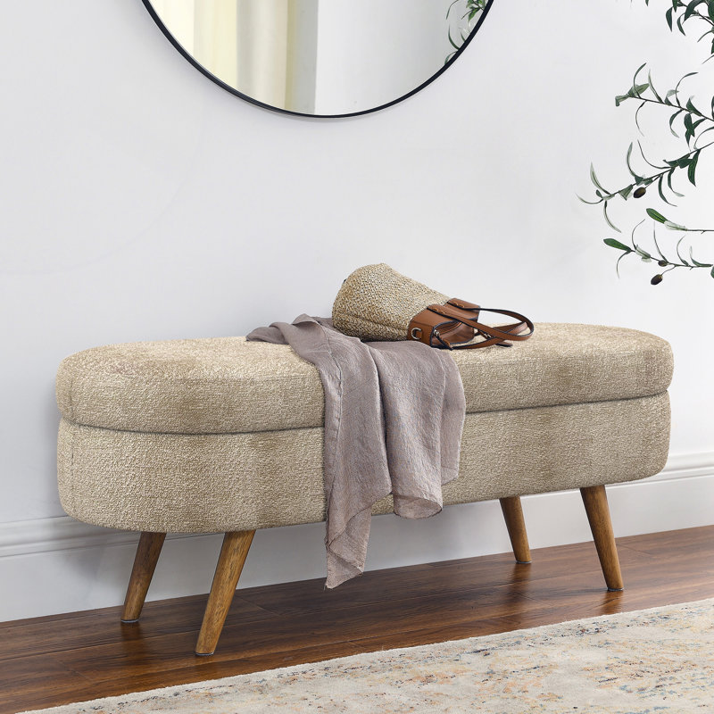 Banc de rangement rembourré 2 places Maly, Brun