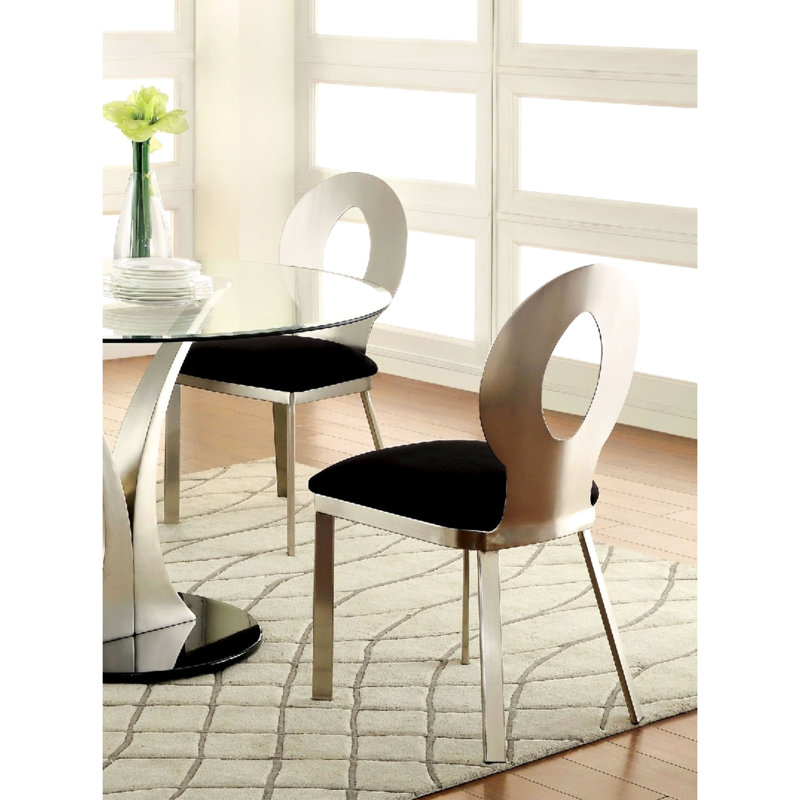 Chaise de salle à manger contemporaine en métal 2 pièces
